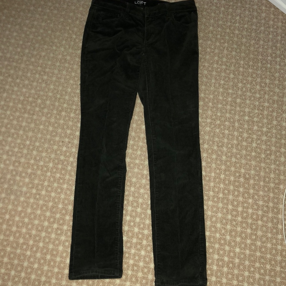 Loft Dark Green Modern Skinny Corduroy Pants